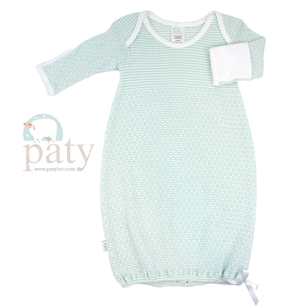 Paty Solid Color Long Sleeve Lap Shoulder Gown - Newborn - Select Color