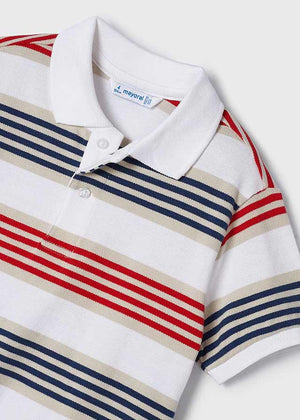Red, White, & Blue Striped Polo Shirt - Select Size