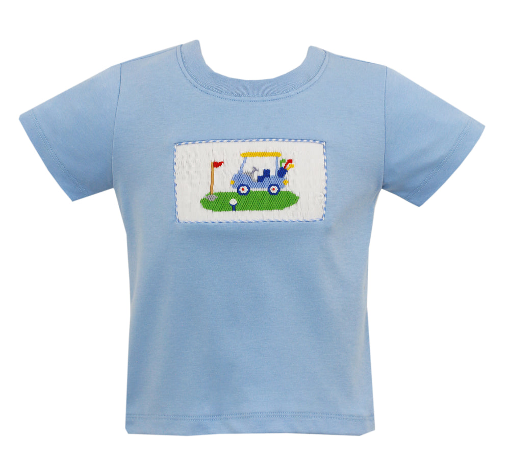 Golf - Blue Knit Boy's Shirt w/ Green & Blue Strip Boy's Short Set - select size