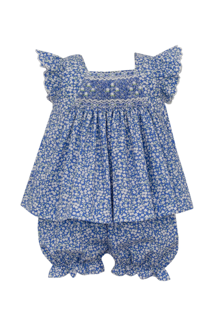 Blue Liberty Flowers Angel Wing Bloomer Set - select size