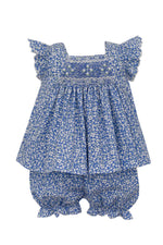 Blue Liberty Flowers Angel Wing Bloomer Set - select size