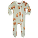 Highland Cow Bamboo Zipper Footed Romper - Select Size