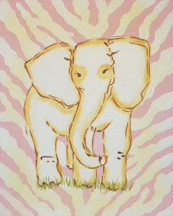 Safari Elephant in Pink - CP257 - Wall Art
