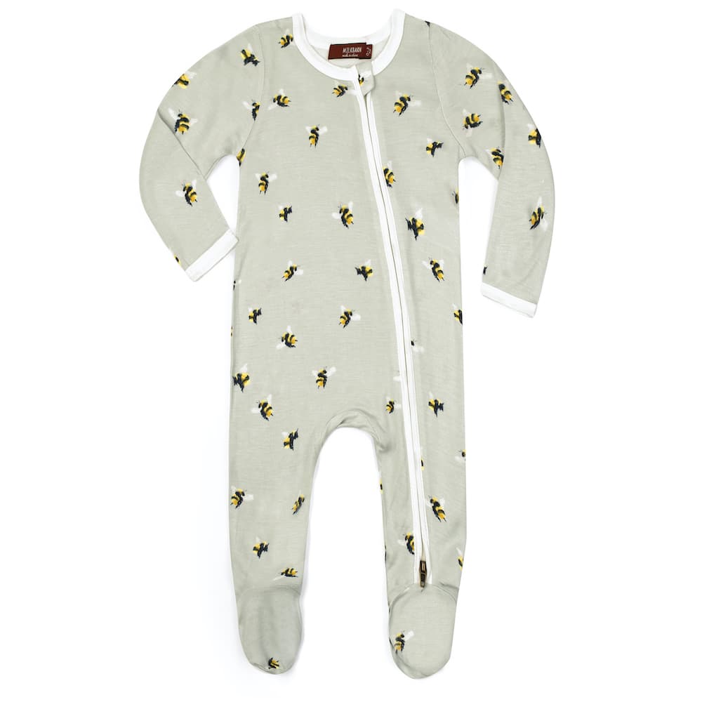 Bumblebee Bamboo Zipper Footed Romper - Select Size