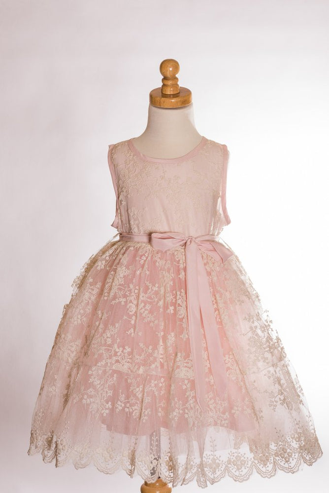 Pink and Cream Lace Princess Dress