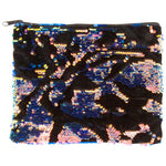 Scattered Magic Sequin and Velvet Zippered Pouch