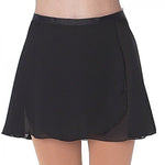 4490BK - Ladies 12” Georgette Wrap Skirt in Black - One Size
