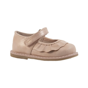 Kamdyn Blush Shimmer Mary Jane With Pleat Scallop - Select Size