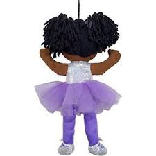 18” Ballerina Doll with Pigtails - African American With Lavender