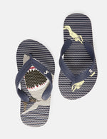 Blue Stripe Shark Junior Flip Flop - Select Size