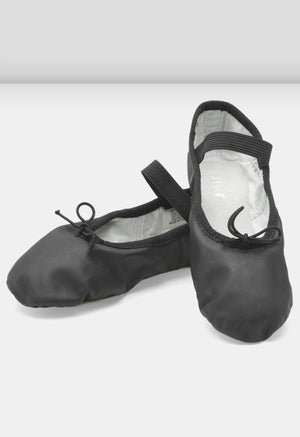 S0205G - Black - Girls Dansoft Leather Ballet Shoe - Select Size