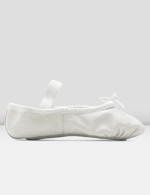 S0205G - White - Girls Dansoft Leather Ballet Shoe - Select Size