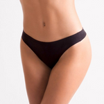 Silky Dance Ladies Black Invisible Low Rise Thong - Select Size