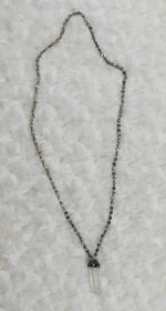 Black Necklace w/Quartz Charm