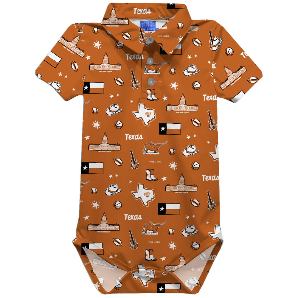 Austin Texas Gameday Polo Onesie - Select Size