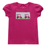 Fuscia Golf Cart Smocked Blouse & Short Set - Select Size