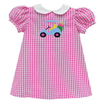 Golf Car Pink Medium Check A-Line Dress - Select Size