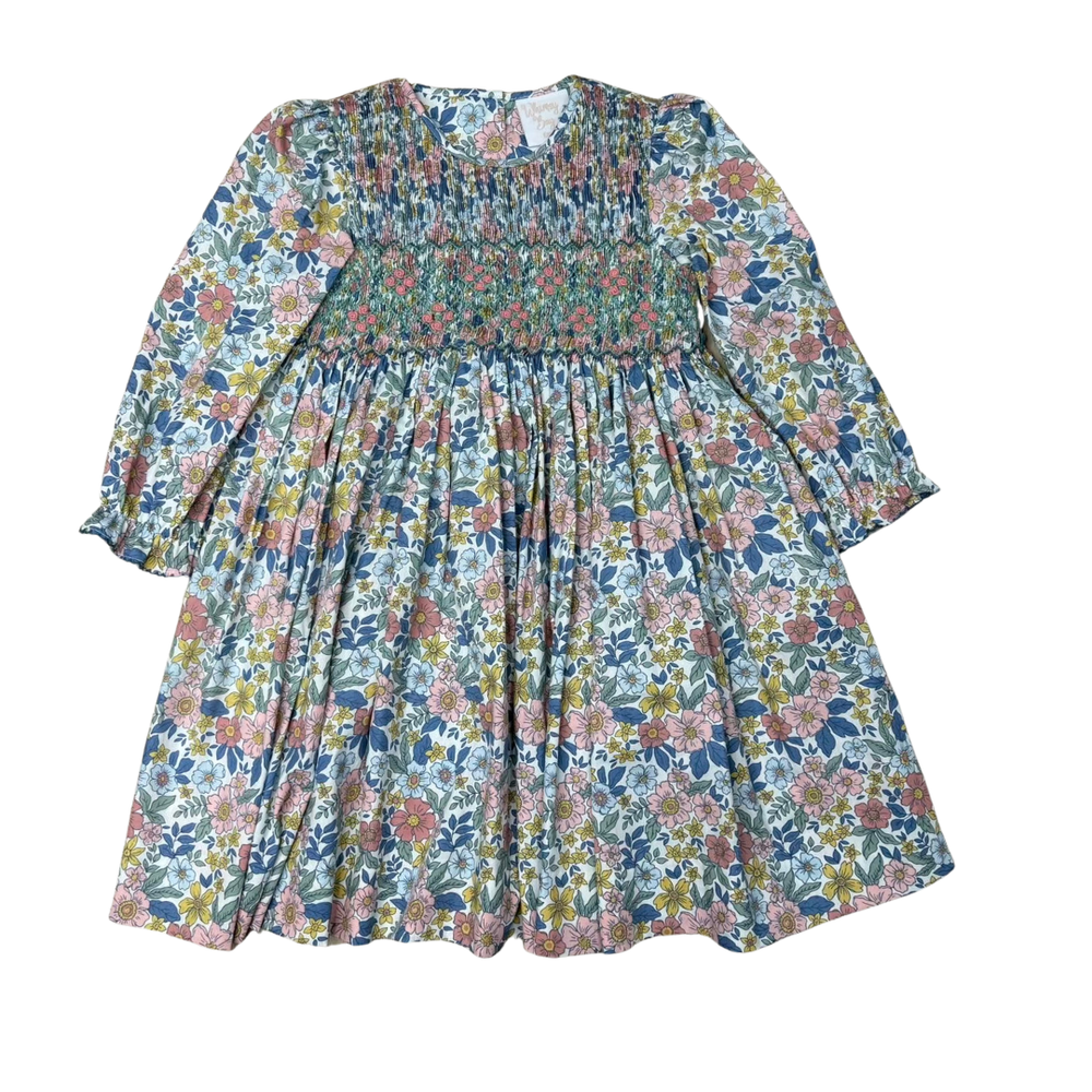 Autumn Blooms Smocked Dress - Select Size