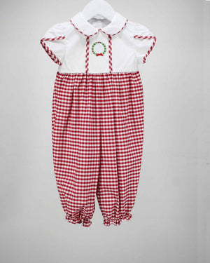 Merry Christmas Wreath Hazel Romper - Select Size