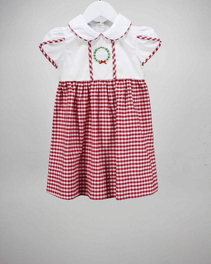 Merry Christmas Wreath Hazel Dress - Select Size