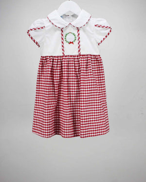 Merry Christmas Wreath Hazel Dress - Select Size
