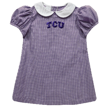 TCU Gingham A-Line Dress - Select Size