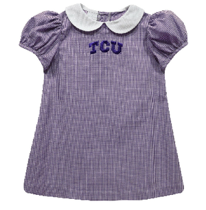 TCU Gingham A-Line Dress - Select Size