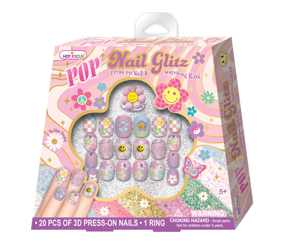 Groovy Flower Pop Nail Glitz