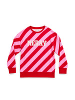 Merry Diagonal Striped Sweatshirt - Select Size