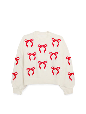 Ivory Bow Sweater - Select Size