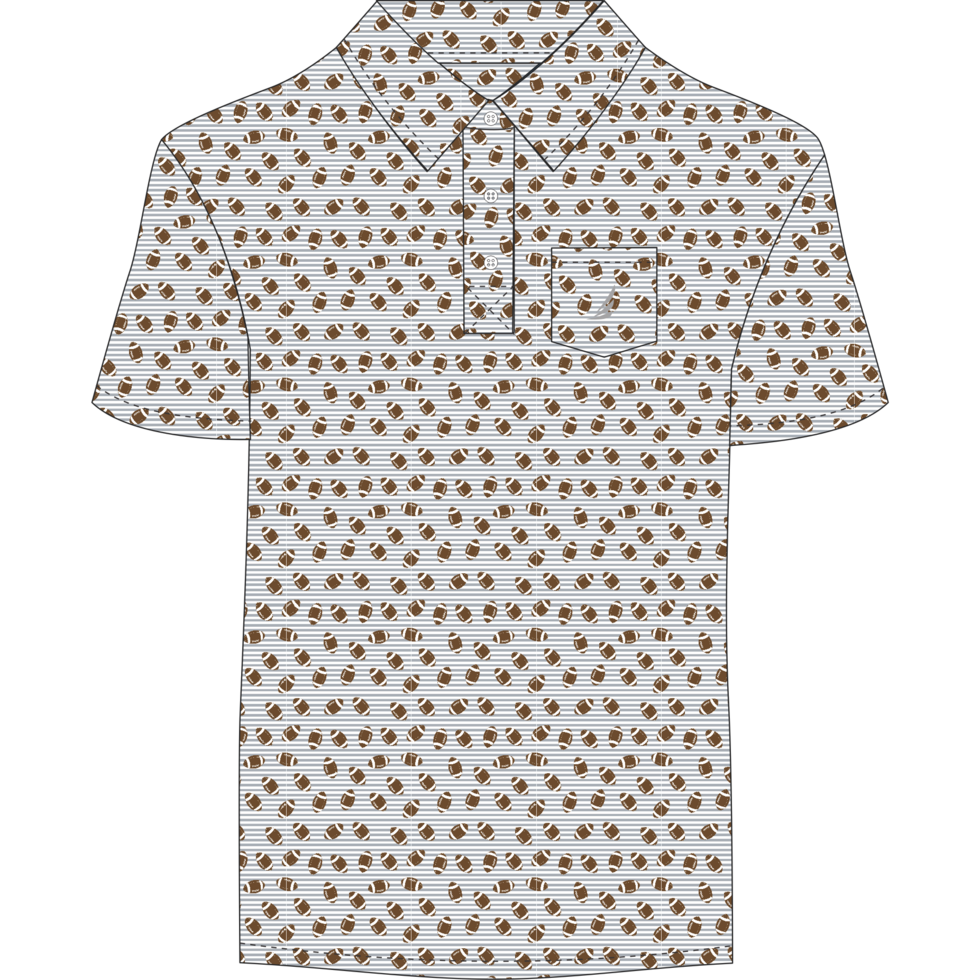 Miles Performance Football Print Polo - Select Size