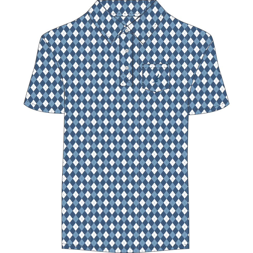 Miles Performance Argyle Print Polo - Select Size