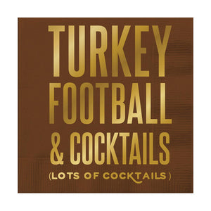 Turkey Football - Foil Beverage Napkins