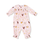 Pink Chickens Ruffle Sleeve Romper - Select Size