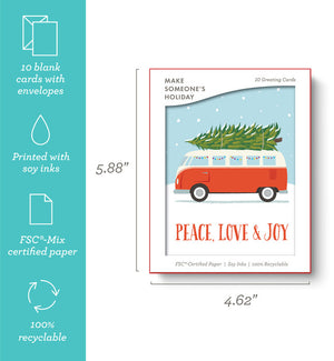 Festive Tree Transport: Peace, Love & Joy