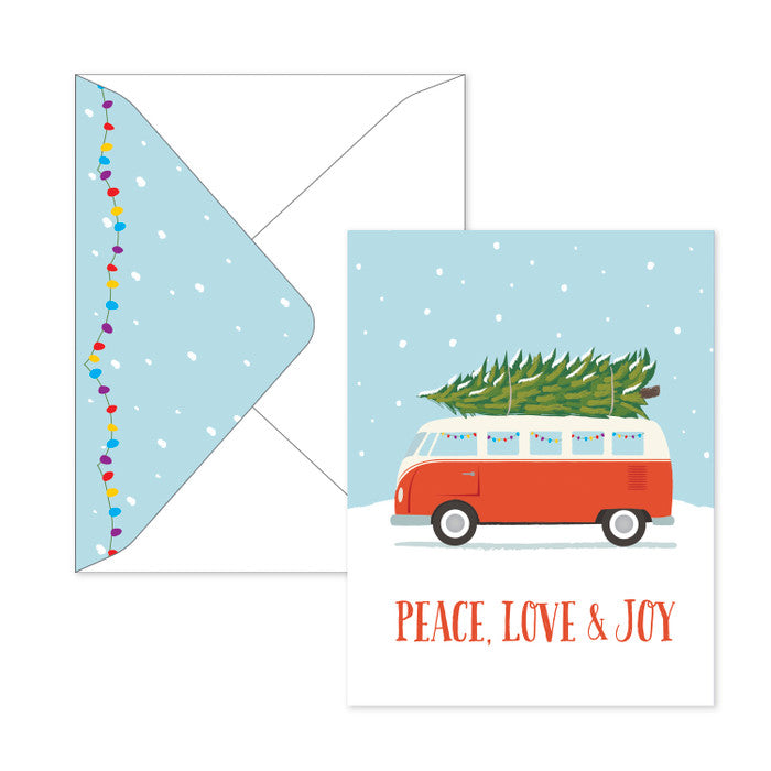 Festive Tree Transport: Peace, Love & Joy