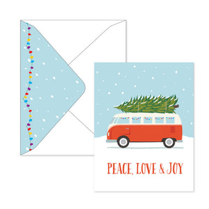 Festive Tree Transport: Peace, Love & Joy
