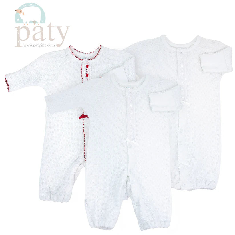 Paty Knit Converter w/Eyelet Trim Romper