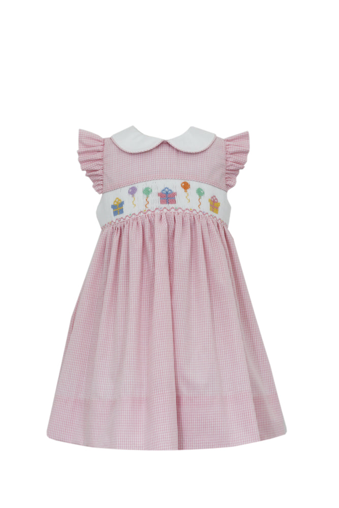Birthday Pink Gingham Short Sleeve Dress - Select Size