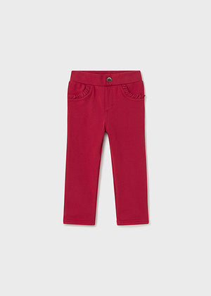 Red Fleece Basic Trousers Girls - Select Size