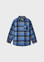 Sky Blue Plaid Long Sleeve Shirt - Select Size