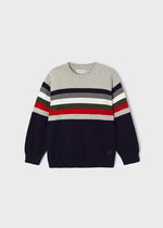 Navy Blue Boy's Striped Knit Sweater - Select Size