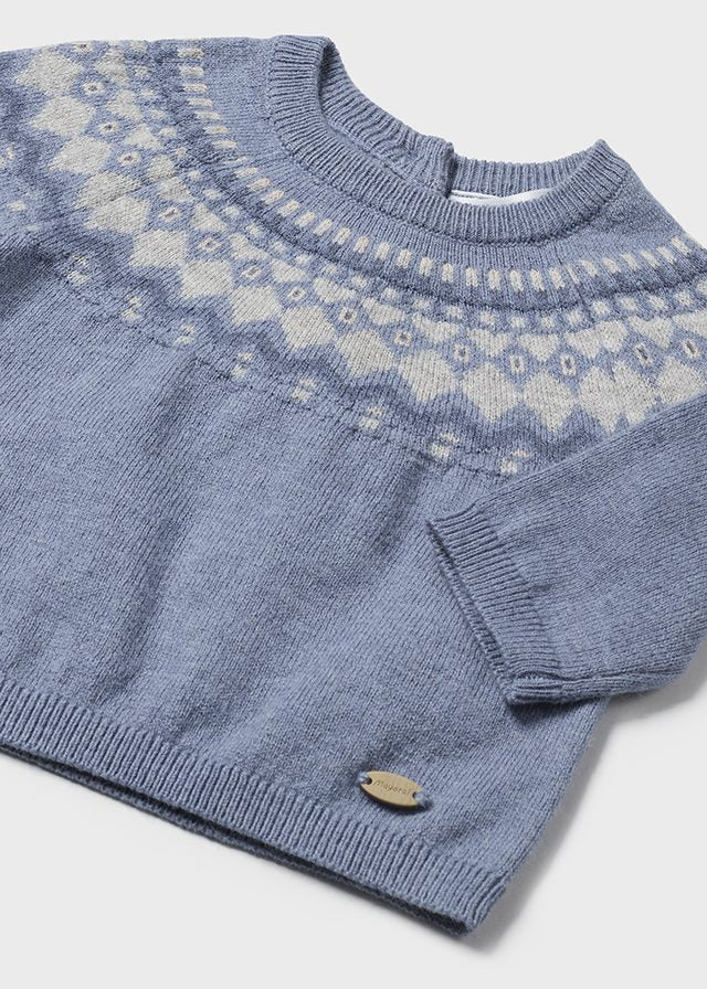 Blue Jacquard Sweater - Select Size