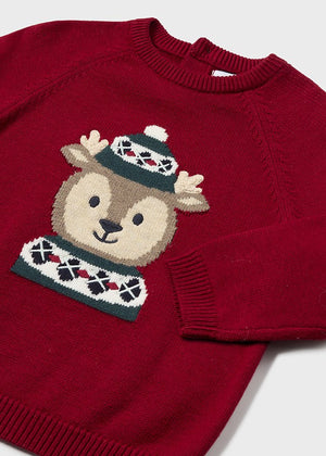 Cherry Red Deer Sweater - Select Size