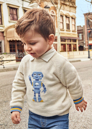 Cream Robot Sweater - Select Size