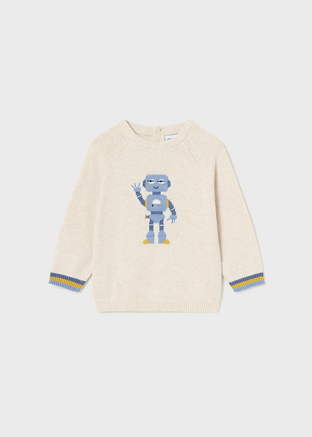 Cream Robot Sweater - Select Size