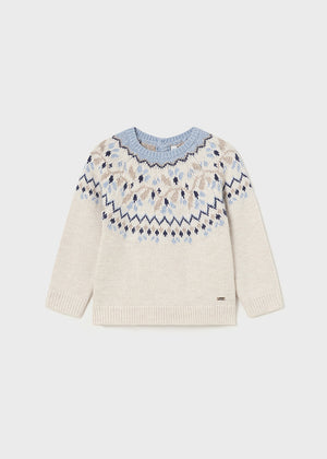 Stone Jacquard Girl's Sweater - Select Size