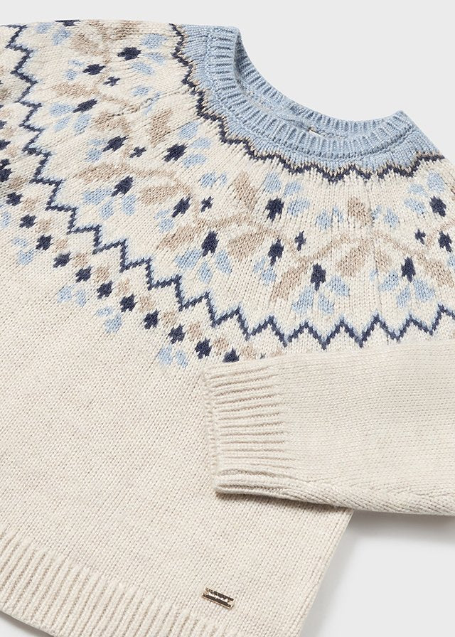 Stone Jacquard Girl's Sweater - Select Size