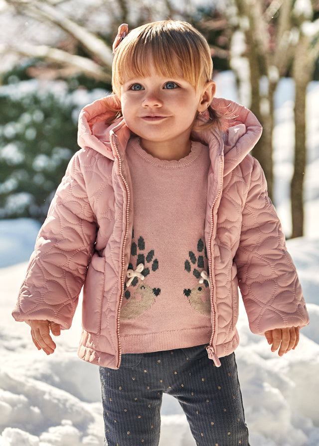 Blush Quilted Heart Jacket - Select Size