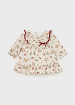 Red Floral Ruffle Deer Dress - Select Size